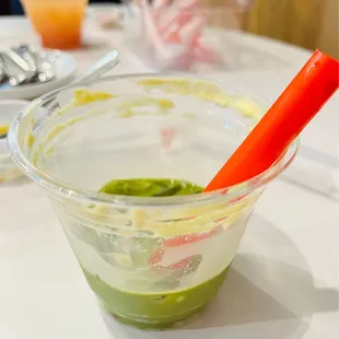 Matcha with oatmilk and boba