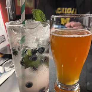 Mocktail and beer