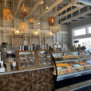 the interior of a bakery