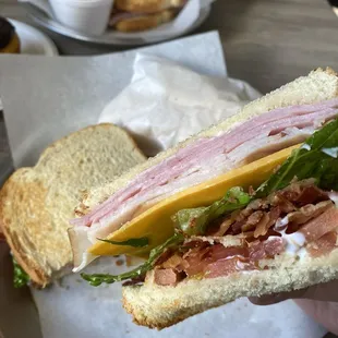 Club sandwich on sourdough