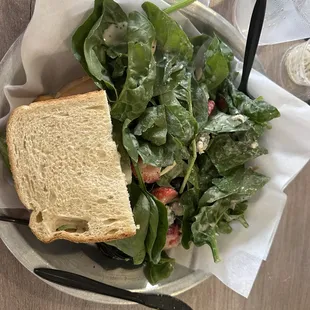 Pick 2: 1/2 original club sandwich and 1/2 chicken fruit salad