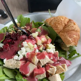 pick 2: chicken salad croissant which was amazing and harvest salad.