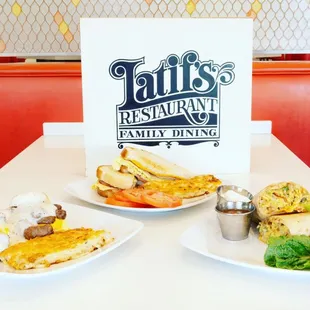 two plates of food on a table