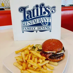 Habanero hamburger and french fries with the BEST Ranch dressing in the county!