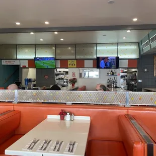 Booths and bar seating