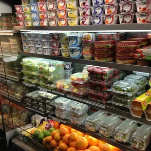 Fresh fruits and grab and go sandwiches