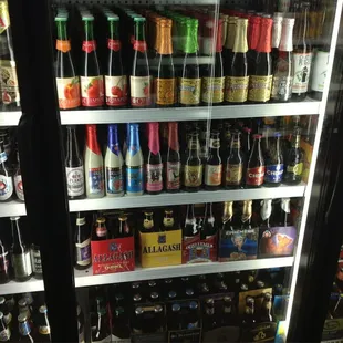 a variety of beer bottles