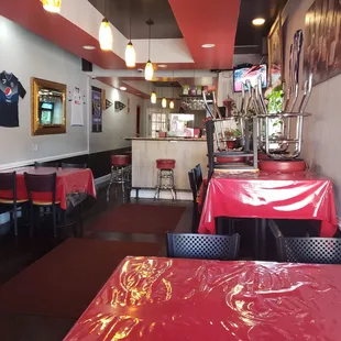 Nice, clean inside with dining and bar seating.