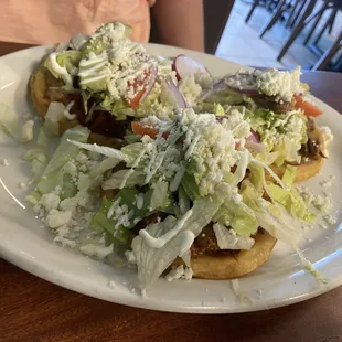 Sopes. Amazing again everything home made and loaded on it.