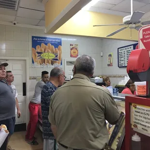 Everyone getting their café.