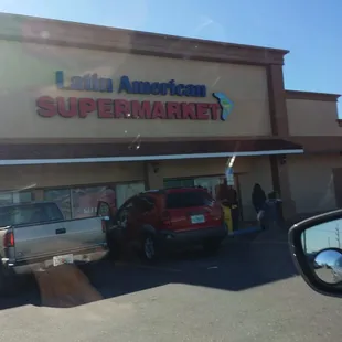 There's parking on either side and in the front