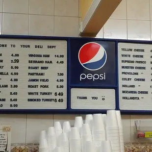 a pepsi menu