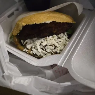 Arepa in Pabellon style. So delicious!