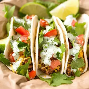 Build a Taco  any way u like corn or flour tortillas !