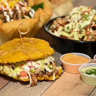 a sandwich with a side of coleslaw