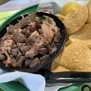 Double meat steak and pulled pork salad