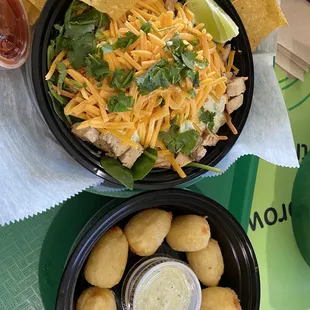 Chicken rice bowl and guava cheese bites!