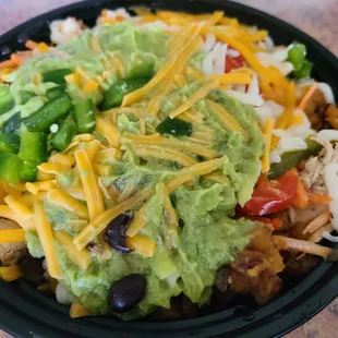 Rice bowl with chicken to go