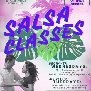 Check us out for weekly salsa classes! See you on the dance floor :-)