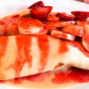 Strawberry banana crepes for the win!