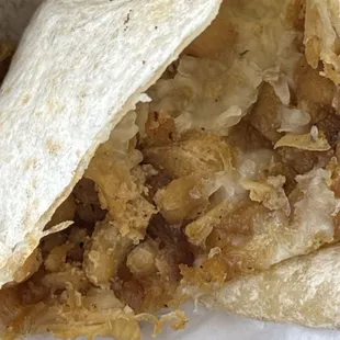 Chicken quesadilla. Extra salty and dry.