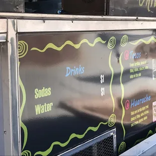 menus on a food truck