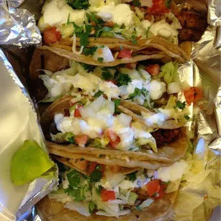 a variety of tacos