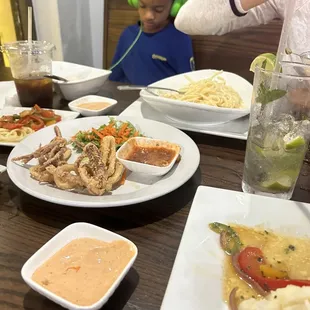 a family enjoying a meal