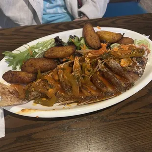Red snapper- great flavor, cooked perfect.
