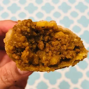 Lots of meat inside the Beef Empanada!