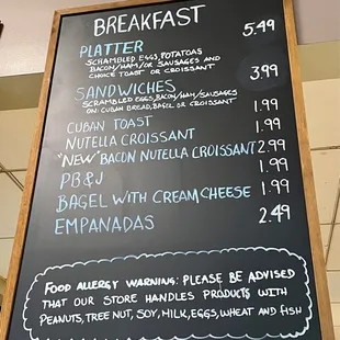menu