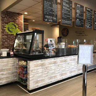 the counter and menus