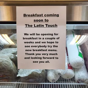 a sign in the window
