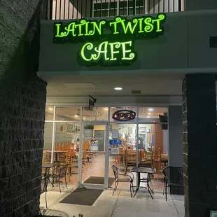 Restaurant front and entrance.