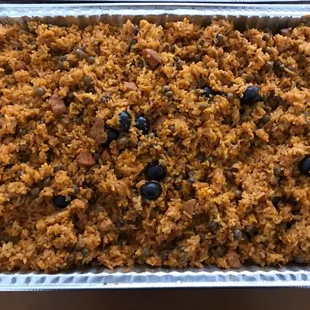 We cater. Full pan Gandule Rice