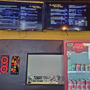 menus on the wall