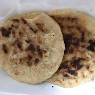 Pupusas -Revuelta (Cheese, beans, &amp; pork)
