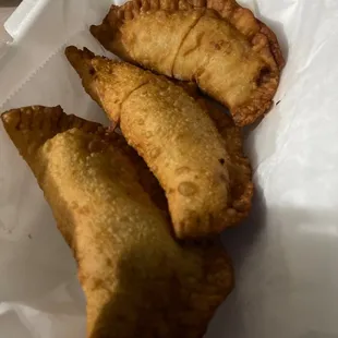 Chicken Empanada, Beef Empanada and Pepperoni Pizza Empanada