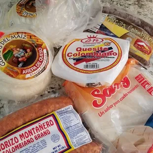 a variety of food items
