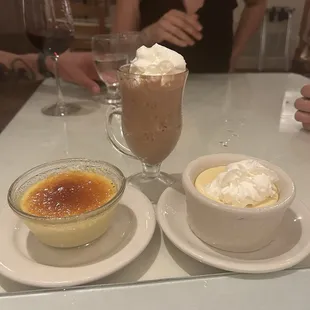 Crème brûlée, chocolate mousse and key lime pie. So good!