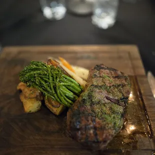 The steak was clearly sous vied.  The most tender steak I've ever tasted.