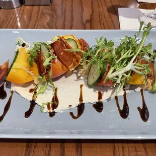 Heirloom tomatoes with goat cheese