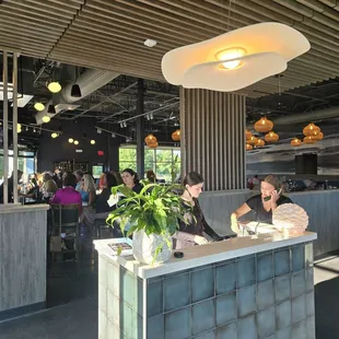 Hostess station and main restaurant area
