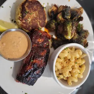 The Salmon with an added crab cake