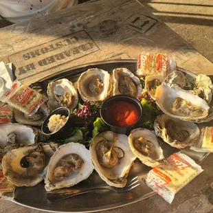 Steamed oysters