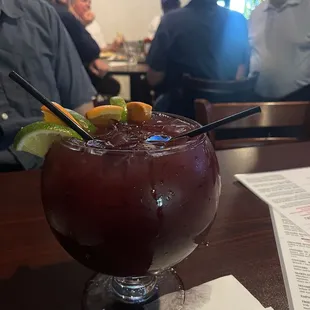 The bowl of sangria.