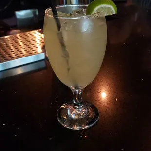 House margarita...way tooooo sweet but nice presentation.