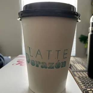 12oz Oatmilk Latte with Mexican vanilla