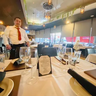 a waiter in a restaurant