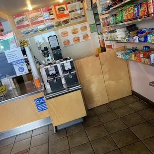 a coffee machine in a coffee shop